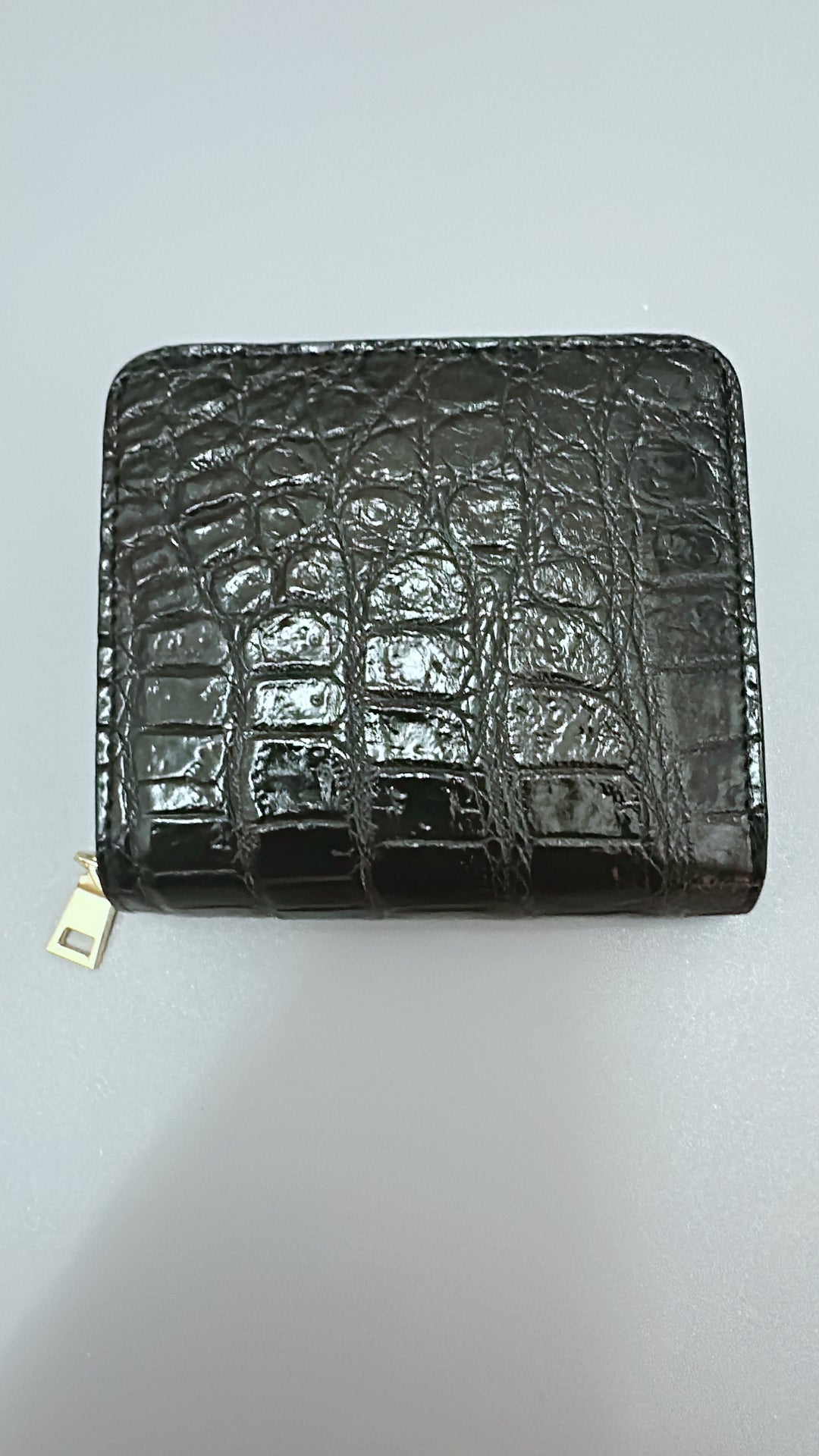 Italy Crocodile - CZS02-Black Short Zipper Wallet  意大利鱷魚皮短銀包