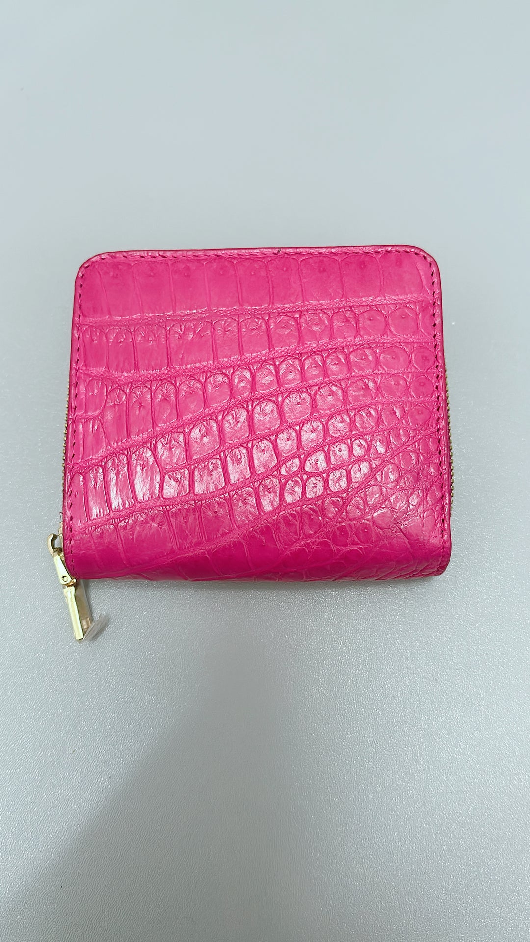 Italy Crocodile - CZS02-Pink Short Zipper Wallet  意大利鱷魚皮短銀包